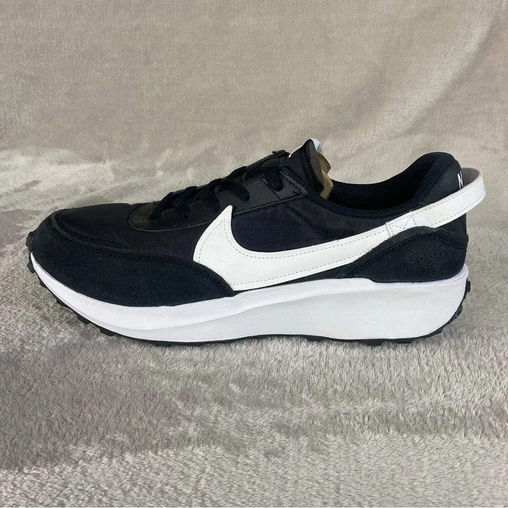 Nike Waffle Debut Men's Running Shoes Size 12 Black White Suede NEW